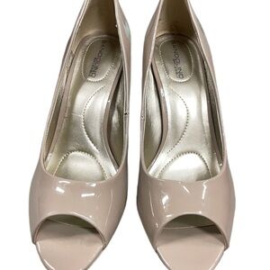Bandolino Women's Patent Peep Toe Heels - Beige